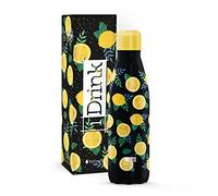 i-Drink Bouteille isotherme à double paroi en acier, 500 ml, décorée (citron)