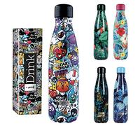I-Drink - Gourde thermique en acier 350/500/750/1000 ml (350 ml, Graffiti)