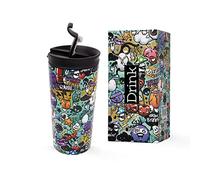 I-Drink - Tasse thermique en acier à double paroi 500 ml décoré (Graffiti)