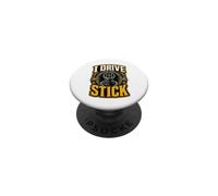 I Drive Stick Boîte Manuelle Voiture PopSockets PopGrip Adhésif