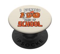 I Dunked 100 Days of School Basketball 100th Day Boys Kids PopSockets PopGrip Adhésif