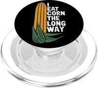 I Eat Corn The Long Way Blague Maïs Humour Légumes Amusant PopSockets PopGrip pour MagSafe