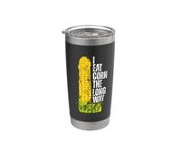 I Eat Corn The Long Way Funny Gobelet isotherme en acier inoxydable double paroi