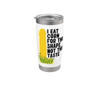 I Eat Corn The Long Way Funny Gobelet isotherme en acier inoxydable double paroi