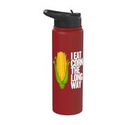 I Eat Corn The Long Way - Funny Inappropriate Tee Stainless Steel Insulated Water Bottle