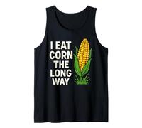 I Eat Corn The Long Way Funny Vegetable Retro Débardeur