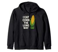 I Eat Corn The Long Way Funny Vegetable Retro Sweat à Capuche