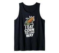 I Eat Corn The Long Way Humour Maïs Illustration Drôle Débardeur