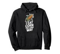 I Eat Corn The Long Way Humour Maïs Illustration Drôle Sweat à Capuche