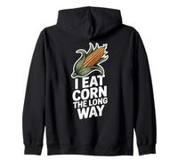 I Eat Corn The Long Way Humour Maïs Illustration Drôle Sweat à Capuche