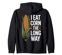 I Eat Corn The Long Way Humour Maïs Vintage pour Foodies Sweat à Capuche