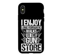 I Enjoy Long Romantic Walks to The Gun Store Walks Humour Coque pour iPhone X/XS