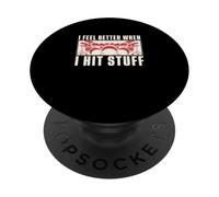 I Feel Better When I Hit Stuff Drumming for A Drummer PopSockets PopGrip Adhésif
