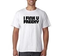 I Fink You Freeky Die Antwoord T-Shirt Graphic Top Printed Shirt Short Sleeve Mens Tee White S