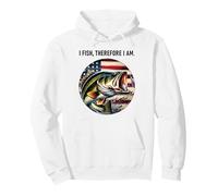 I Fish Therefore I Am, Angler U.S. Flag Patriot Sweat à Capuche