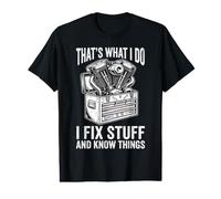 I Fix Stuff and Know Things V-Twin Engine Toolbox T-Shirt Graphique avec Valeur