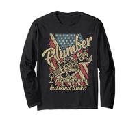 I Fix What Your Husband Broke Funny Plumber Humor Repair Manche Longue