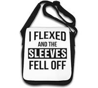 I Flexed And The Sleeves Fell Off Sac à bandoulière pour bodybuilding Blanc