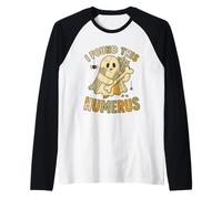 I Found This Humerus Funny Ghost Patchwork Halloween Manche Raglan