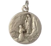 I G J MÉDAILLE DE NOTRE-DAME DE LOURDES - EN ARGENT 925-100% MADE IN ITALY - LES MÉDAILLES DES SAINTS PATRONS
