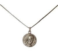 I G J MÉDAILLE DE SAINT PIO DE PIETRELCINA (PADRE PIO) AVEC CHAÎNE - FABRIQUÉE EN HAUT-RELIEF - 100% MADE IN ITALY