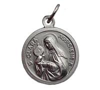 I G J MÉDAILLE DE SAINTE CLAIRE D'ASSISE- LES MÉDAILLES DES SAINTS PATRONS - 100% FABRIQUÉ EN ITALIE