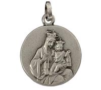 I G J Médaille en argent 925 de Notre Dame du Scapulaire (Vierge du Mont Carmel) 100% Made in Italy