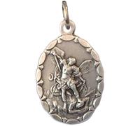 I G J Médaille Ovale de l'Archange Saint Michel - Saint Patron Forces de l’Ordre - 100% Made in Italy