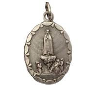 I G J Médaille Vierge de Fatima (Notre-Dame de Fatima) - Forme ovale - 100% fabriquée en Italie - Médailles de Saint patron