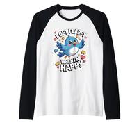 I Get Flappy When I'm Happy Cute Autism Awareness Bird Manche Raglan