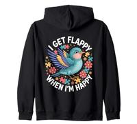 I Get Flappy When I'm Happy Cute Autism Awareness Bird Sweat à Capuche