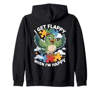 I Get Flappy When I'm Happy Cute Autism Awareness Bird Sweat à Capuche