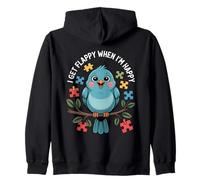 I Get Flappy When I'm Happy Cute Autism Awareness Bird Sweat à Capuche