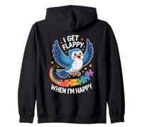 I Get Flappy When I'm Happy Cute Autism Awareness Bird Sweat à Capuche