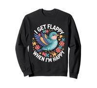 I Get Flappy When I'm Happy Cute Autism Awareness Bird Sweatshirt