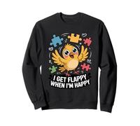 I Get Flappy When I'm Happy Cute Autism Awareness Bird Sweatshirt