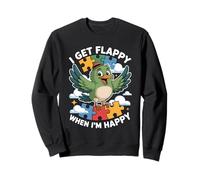 I Get Flappy When I'm Happy Cute Autism Awareness Bird Sweatshirt