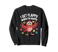 I Get Flappy When I'm Happy Cute Autism Awareness Bird Sweatshirt