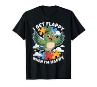 I Get Flappy When I'm Happy Cute Autism Awareness Bird T-Shirt