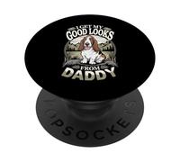 I Get My Good Looks from Daddy Basset Hound Puppy Lover PopSockets PopGrip Adhésif