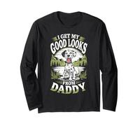 I Get My Good Looks from Daddy Dalmatian Puppy Lover Manche Longue