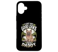 « I Get My Good Looks from Daddy German Shepherd Dog Lover » Coque pour iPhone 16 Plus