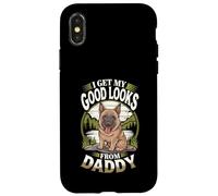 « I Get My Good Looks from Daddy German Shepherd Dog Lover » Coque pour iPhone X/XS