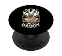 « I Get My Good Looks from Daddy German Shepherd Dog Lover » PopSockets PopGrip Adhésif