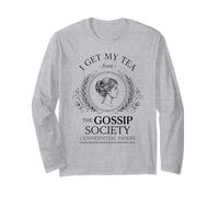 I Get My Tea from The Gossip Society Vintage Élégant Humour Manche Longue