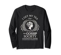 I Get My Tea from The Gossip Society Vintage Élégant Humour Manche Longue