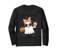 I Ghost People Chemise Humoristique Halloween Café Citrouille Automne Manche Longue