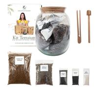 I GIARDINI DI GIULIA - Kit Terrarium en verre Ø14 x 22 cm avec bouchon en liège, écosystème autonome pour plantes, kit complet sans plantes, fabriqué en Italie, décoration naturelle de la maison