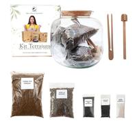 I GIARDINI DI GIULIA - Kit Terrarium en verre avec bouchon en liège, écosystème autonome pour plantes, kit terrarium complet sans plante, mobilier naturel pour la maison, jardin en verre bricolage
