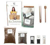 I GIARDINI DI GIULIA - Kit Terrarium en verre carré 12 x 20 cm avec bouchon en liège, écosystème décoratif DIY pour plantes d'intérieur, sans plante, mobilier naturel, fabriqué en Italie